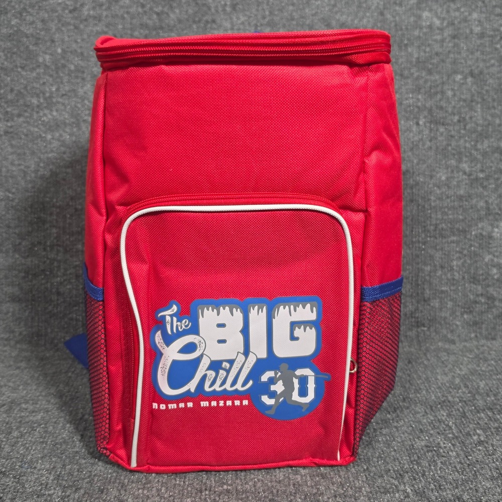 Nomar Mazara The Big Chill 30 Texas Rangers Insulated Backpack Cooler Bag Red